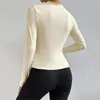 Blouses Femmes Femmes À Manches Longues Haut Polyvalent Plissé Élégant Slim Fit Pull Tops Pour Couleur Unie Demi Haute Dames