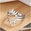 Bandringe Modeschmuck Femme Gold Sier Farbe Niedliche Sonnenblume Zwei in einem Mtiple Tragemethoden Ring für Drop-Lieferung Dhahm