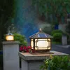 Lampada da parete per esterni a LED, colonna solare, luci a testa IP65, impermeabile, decorazione del giardino della villa, grande pilastro