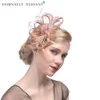 Fi Plume Headdr cheveux de mariée chapeaux accessoires Elagant dames fête chapeau de mariée pour le mariage 29Yr #