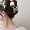 ヘアクリップバニカ新しいシフォンフラワーヘアクロークリップファッションヘアアクセサリー女性ビッグフローラルヘアクランプエレガントポニーテールクリップヘッドウェアY240329