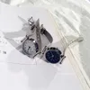 Relógios de pulso de luxo feminino relógios moda relógio de quartzo para mulheres relógio de pulso branco preto banda de aço inoxidável relógios clássicos presentes 24329