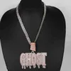 Ontdek hiphop-sieraden met 14kt roségouden Moissanite diamanten ketting met hanger versierd met GRA-gecertificeerd en VVS-duidelijkheid