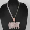 Entdecken Sie Hip-Hop-Schmuck mit einer Moissanit-Diamantkette aus 14-karätigem Roségold mit Anhänger, geschmückt mit GRA-Zertifizierung und VVS-Reinheit