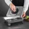 Ensembles de vaisselle en acier plaque buffet en acier simple chauffage de chauffage serveur de cuisine support de cuisine pain de pain servant la casserole en acier inoxydable pour