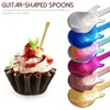 Dinnerware Sets 304 Stainless Steel Guitar Spoon Shaped Spoons Metal Decor Coffee Soup Small Dessert