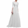 LG Sleeve Fi Женское платье с круглым вырезом Dr O-образным вырезом Повседневное женское элегантное вечернее платье Lg Maxi Gown Party Evening Prom Gala Vestidos o6xF #