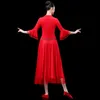 Square Dance Clothing Kvinnlig vuxen Ställ in kinesisk stil Flödande klassisk danskjol Dankläder T2DU#