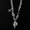 Modny mężczyzna Hip Hop Titanium Steel splated Star Cross Naszyjnik Cool Clavicle Cain Akcesoria