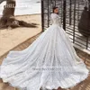 Ethel Rolyn Luksusowy ślub Dr dla kobiet 2024 Aplikacje z koralikami LG Rękaw koronkowy Princik V-Neck Bridal Suknia Vestidos de novia R845#