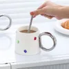 Tazze Tazza da caffè in ceramica cartone animato Ragazza al cioccolato Tazza retrò Tè pomeridiano carino