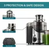 Juicers 3 wide mouth juicer with a maximum power of 800W suitable for vegetables and fruits 3-speed setting 400W motor BPA freeL2403