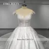 Ethel Rolyn Luxury Ballsown Düğün Dresleri Kadınlar İçin 2024 Boncuklu Dantel Aplikler Kapalı Omuz Gelinlik Vestidos De Novia W438#