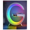 Bilhållare MTifunctional Wireless Charger Alarm Clock Högtalare App Control RGB Night Light Charging Station för telefon 11 12 13 14 Drop Ota4e