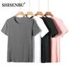 Mens 5 Pack Soft Comfy Bamboo T-skjorta för män andningsbar besättning hals smala passform tees kort ärm vanlig t-shirts casual sommar topp 240320