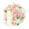 yo CHO Bouquet de casamento nupcial da dama de honra Artificial PE Rose Fr Fake Pearl Pink Bouquet Fontes de casamento Festival Decoratis E8fo #