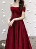 Mizaç kapalı omuz Burdy Prom Dress Kadın Aplikes Parlak LG Kokteyl Parti Eldivenleri Zarif Ziyafet Vestido Fiesta J7BD#