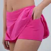 LL LEMONS SAIRA MULHERES ATHLETIC Tennis Golf Skorts Yoga Pants With Pocket Workout Running Sports Saias Planejadas Casual Shorts S