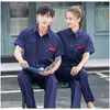 Hommes Femmes Mécanicien Auto Réparateur Veste de travail Summertime Ensembles à manches courtes Travailleur Uniforme Usine Atelier Vêtements de soudage C7lu #