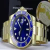 Dostawca fabryki luksus 18K żółte złoto szafir 40 mm męski zegarek na nadgarstku niebieska tarcza i ceramiczna ramka 116618 STAL AUTOMATIC RUCHET194I
