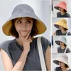 Hüte mit breiter Krempe, modisch, faltbar, Sonnenschutzhut für Damen, atmungsaktive Baumwolle, große leere obere Kappe, UV-Schutz, doppelseitig