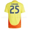 2024 Kolumbien Away Soccer Jerseys Spielerversion FALCAO JAMES Heimfußballtrikot CUADRADO Nationalmannschaft Männer Camiseta de Futbol Maillot Uniform 2025 Training