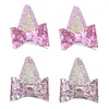 Hair Accessories 2Pcs Dog Ears Bow Clips Toddler Kids Cute Glitter Hairpins Children Costume Girls Bows Hairpin Halloween Party