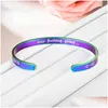 Manchet Mode Inspirerende Letter Bangle Keep Ing Going Armband Titanium Staal Pijl Gegraveerde Geschenken Voor Drop Delivery Sieraden Armband Dhfbs