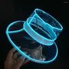 Berety Przezroczysty rybak hat pvc Luminous Cap Fashion Wodoodporny deszcz dla kobiet mężczyzn lato