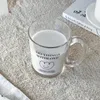 Verres à vin 300ml dessin animé jus de lait tasse à café tasse en verre eau avec poignée thé cuisine Drinkware pratique