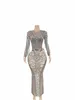 women Maxi Lg Dr Rhineste Fringe Stunning Drill Birthday Great Gatsby Dres Performance Stage Prom Evening Clothing v6xd#