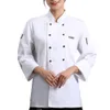 chef Top tinta unita tasca leggera uniforme da cuoco doppio petto ristorazione Butts unisex camicia da cuoco chef vestiti per la cucina R7bS #