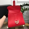 Borsa firmata Box Calf in vera pelle Hardware dorato Borsa a tracolla rossa da donna marchio di lusso di alta qualità con scatola