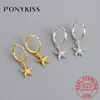 Orecchini a cerchio PONYKISS 925 stelle marine in argento sterling Summer Beach Party Fashion Accessori delicati Regalo adorabile