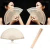 Decorative Figurines 8 Inch Chinese Handmade Fan Wooden Folding Fragrant Wedding Party Gift Bamboo Bride Decoration Handicraft
