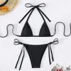 2024 neuer hängender Nackengurt sexy Bikini Badeanzug drei Punkt