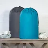 Sacos de lavanderia 2 pçs/set para roupas sujas acampamento diário com cordão portátil viagem em casa saco dobrável dormitório resistente ao desgaste