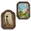 Frames Vintage Decor Picture Frame Home Decoration Wall Or Table Mounted Hand Painted For Kitchen Accessories Multifunctional