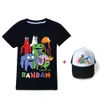 Jardin de Banban garçons filles t-shirt chapeau enfants à manches courtes enfants décontracté hauts t-shirts enfant en bas âge vêtements de rue 240318