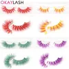 Faux cils OKAYLASH 3D réel vison blanc Cosplay Halloween maquillage fête épais doux moelleux bas inférieur faux cils