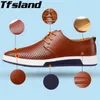 Yürüyüş Ayakkabıları TFSLAND 2024 Erkekler Rahat Mesh Deri Yaz Nefes Alabilir Delikler Düz spor ayakkabılar