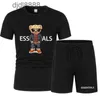 Hot Selling Cartoon Bear Summer Mens Short Sleeved T-shirt Shorts Casual Sportswear Two-piece Set