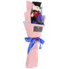 Decorative Flowers Mini Stuffed Bear Bouquet Graduation Po Props Fake Flower Boquet Graduates Gift Banquet Cloth