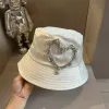 Strass design balde chapéu feminino amor 514862 moda cor preta lazer chapéu de pescador verão ao ar livre guarda-sol chapéu de praia