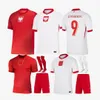 Polen 2024 Lewandowski voetbaltruien Men Kids Kit Polonia 2025 Zielinski Milik Zalewski Szymanski Poolse voetbalshirt T Polen Uniform 24 25 Fans Player -versie