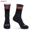 Chaussettes de sport Santic cyclisme vtt vélo mi-coupe quatre saisons respirant course haute élasticité évacuation de l'humidité taille asiatique