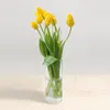 Vases Vase à fleurs en verre transparent, pièce maîtresse, cylindre décoratif floral