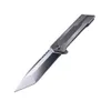 A6702 High Quality Flipper Folding Knife D2 Satin Tanto Blade CNC Stainless Steel Handle Ball Bearing Fast Open EDC Pocket Knives Outdoor Tool