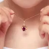Korean version pigeon blood red Tourmaline Pendant color Pendant Necklace womens 18K inlaid Red Water Drop Pendant