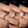 Wedding Rings Potiy Moissanite D Color 0.5ct 1ct 2ct Round Cut S925 Sterling Silver Solitaire Wedding Engagement Ring for Women 24329